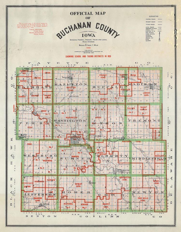 Offical Map of Buchanan County - 1956