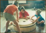 kids playing at the mill