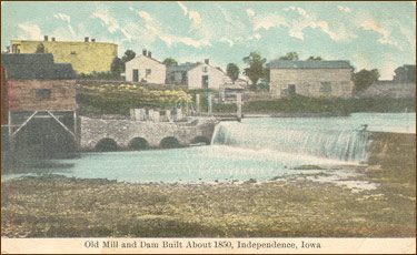 old mill and dam in 1850, indpendence, ia