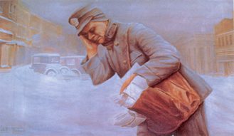 "Postman" painting by Robert Tabor