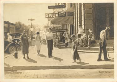 Street corner painting by Robert Tabor